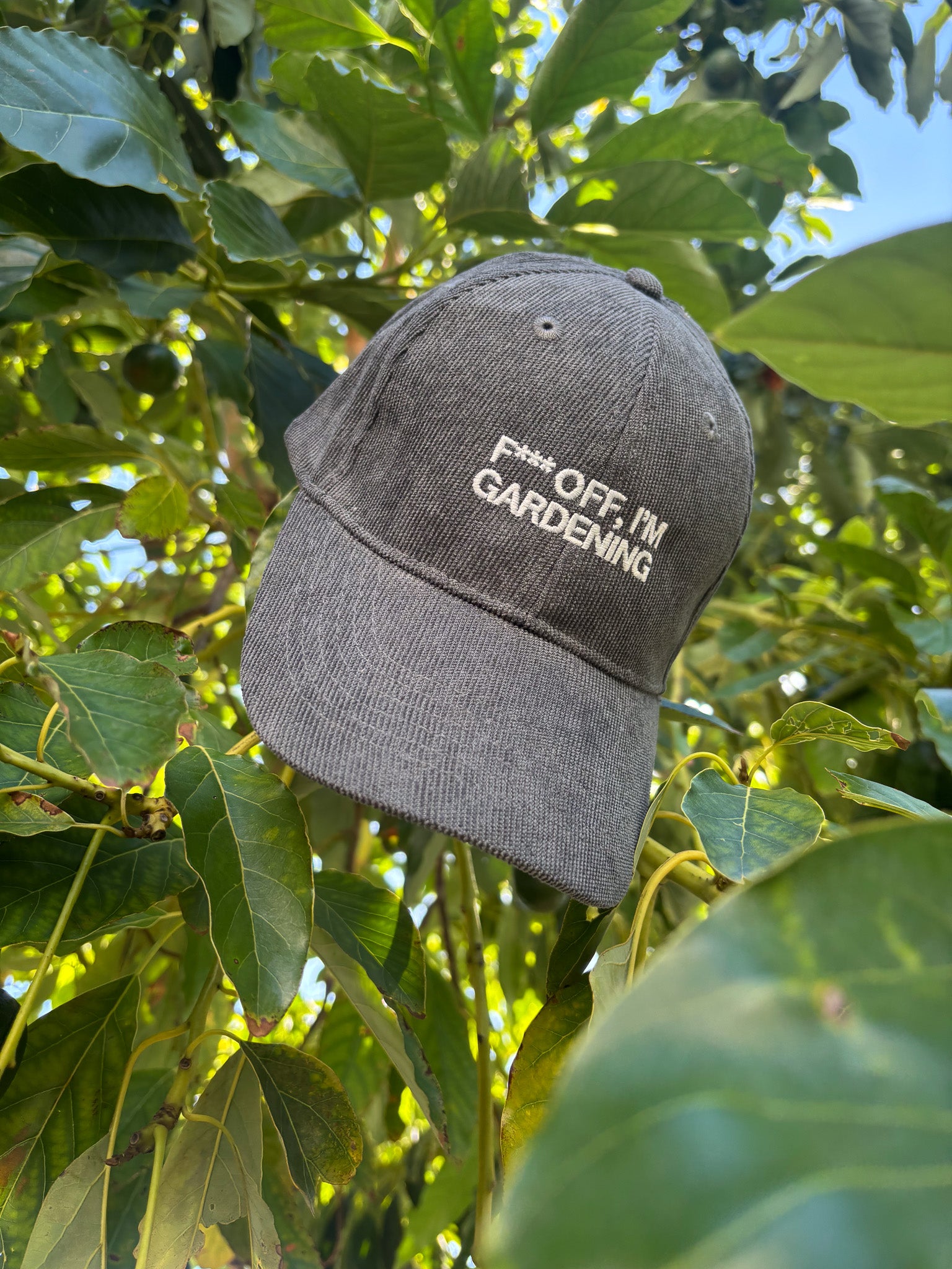 Corduroy Grey F*** Off I'm Gardening Cap