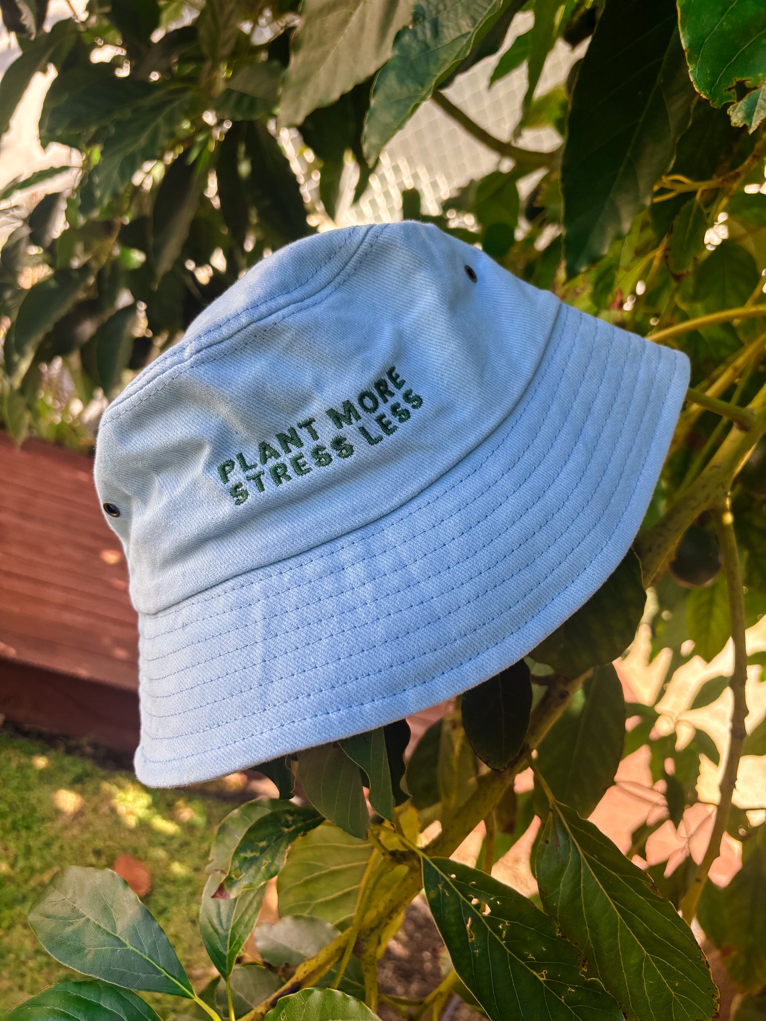 Plant More Stress Less Bucket Hat